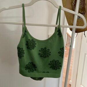 Light green, slightly cropped, backless tank top. Barely worn.
